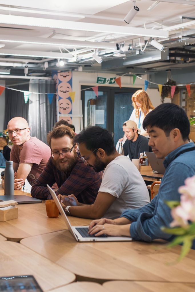 people collaborating around a table