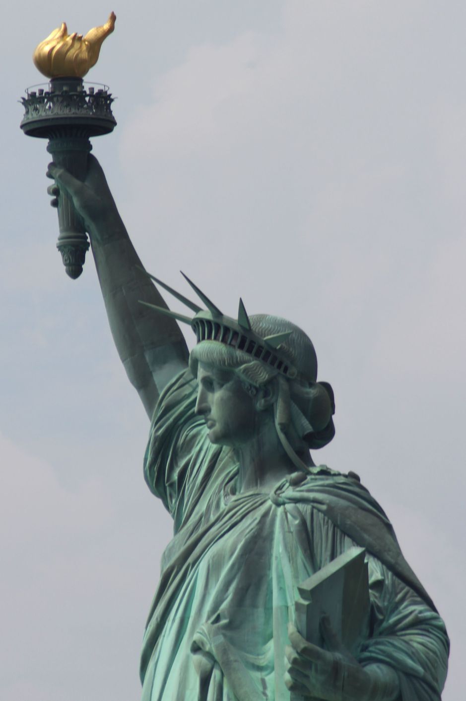 close-up of the Statue of Liberty